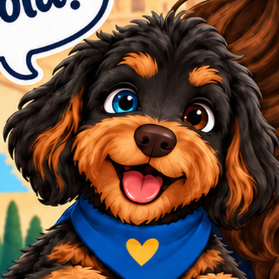 Teddy original, perrito negro y marrón con un ojo azul y otro marrón